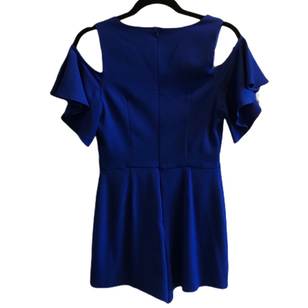 New She + Sky Cold Shoulder Royal Blue Romper S